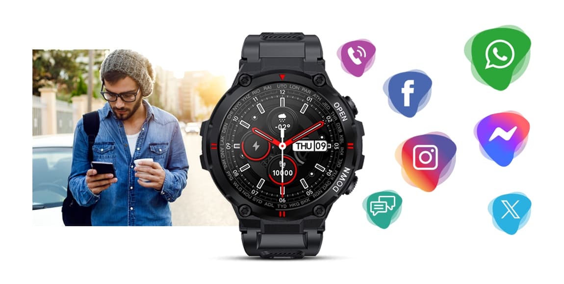 Smartwatch GIEWONT Focus SmartCall GW430-1 - Carbon