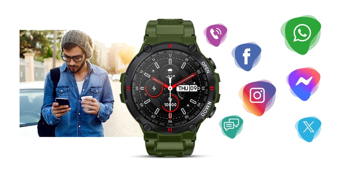 Smartwatch GIEWONT Focus SmartCall GW430-3 - Forest