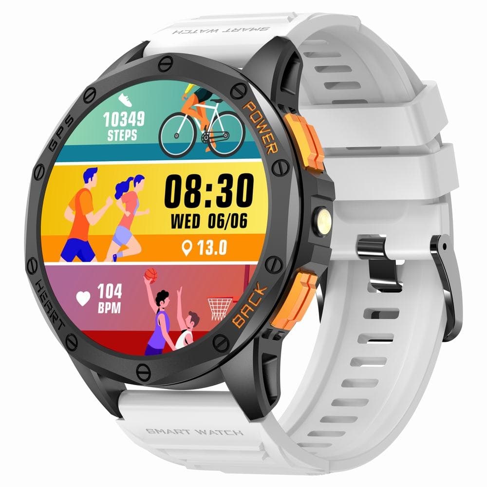 Smartwatch Męski GRAVITY GPS GT24-2 Czarny Pasek Silikonowy + Biały Pasek Silikonowy